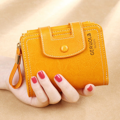 Wallet For Women Retro Slim Leather RFID Shopping Purse