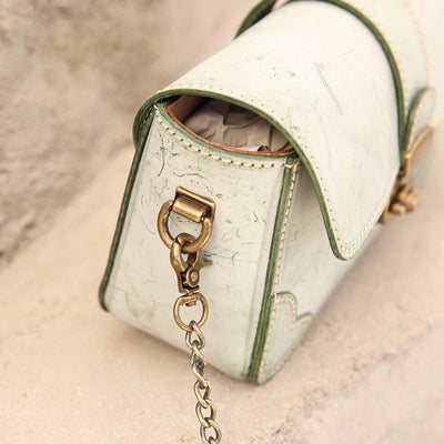 Genuine Leather Chain Purse For Women Classic Crossbody Bag