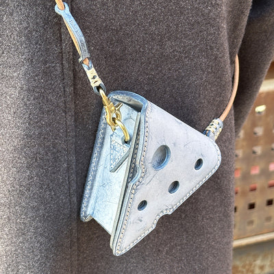 Cute Mini Cheese Shape Purse Vegetable Tanned Leather Crossbody Bag