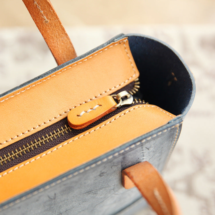 Classic Tote For Women Vegetable Tanned Leather Crossbody Bag