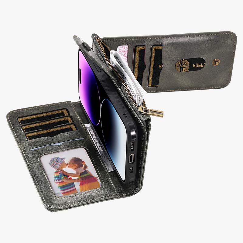 2 In 1 Phone Case For Iphone Multiple Slot Wallet