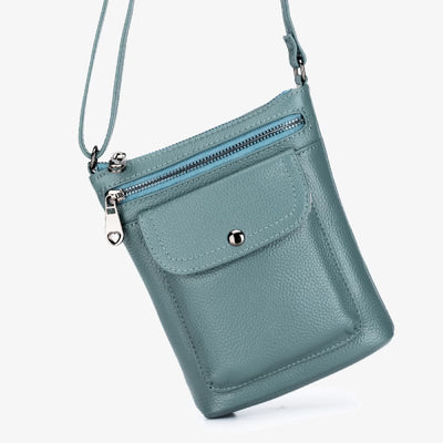 Multi-Pockets Phone Bag Womens Genuine Leather Crossbody Purse