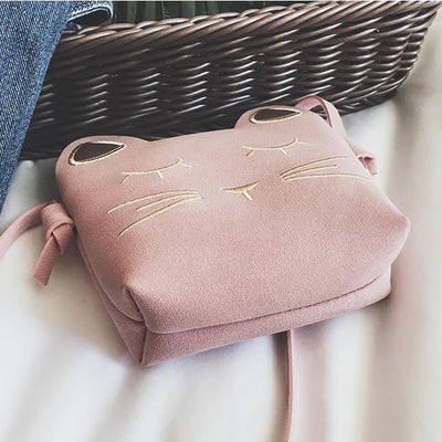 Cute Mini Kitten Crossbody Bag For Kids Small Leather Purse