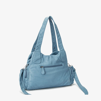 Plain Color Large Capacity Tote Womens Soft Leather Crossbody Purse