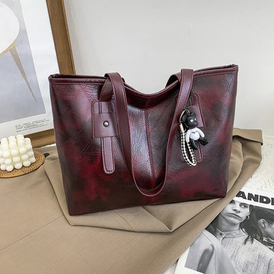 Women Soft Faux Leather Tote Shoulder Bag Large Capacity Handbag