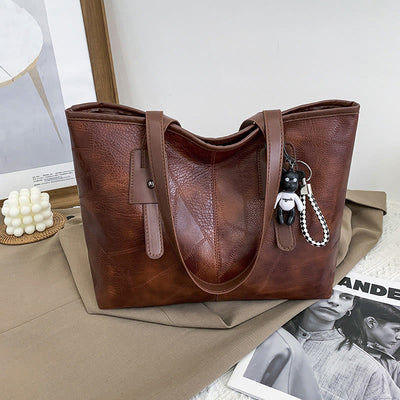 Women Soft Faux Leather Tote Shoulder Bag Large Capacity Handbag