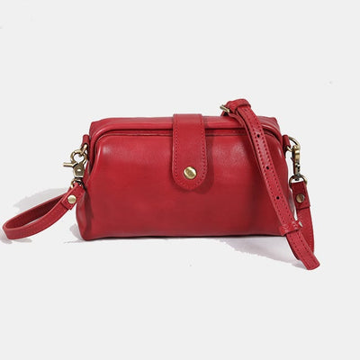 Retro Handmade Real Leather Phone Purse Handbags With Unique Opening
