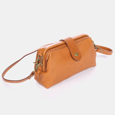 Retro Handmade Real Leather Phone Purse Handbags With Unique Opening