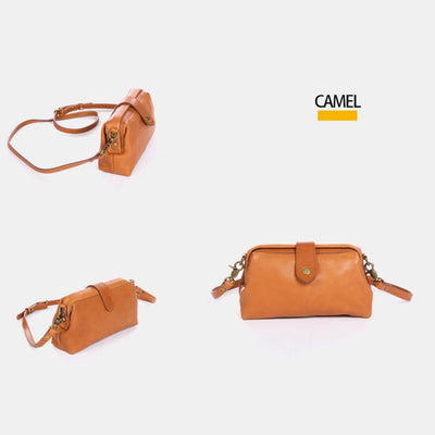 Retro Handmade Real Leather Phone Purse Handbags With Unique Opening