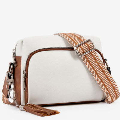 Trendy Faux Leather Crossbody Bag for Women Medium Tassel Shoulder Purses