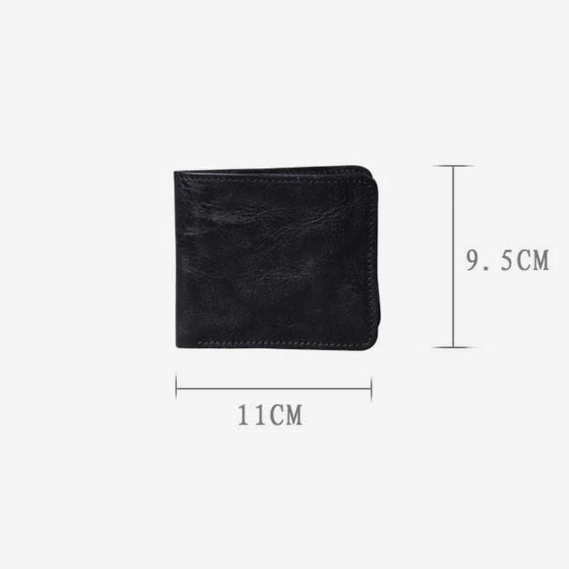 Retro Soft Bifold Wallet for Women Men Handmade Genuine Leather Wallet