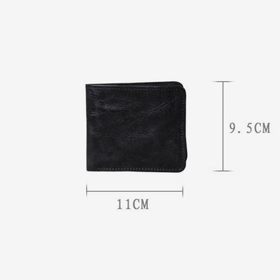Retro Soft Bifold Wallet for Women Men Handmade Genuine Leather Wallet