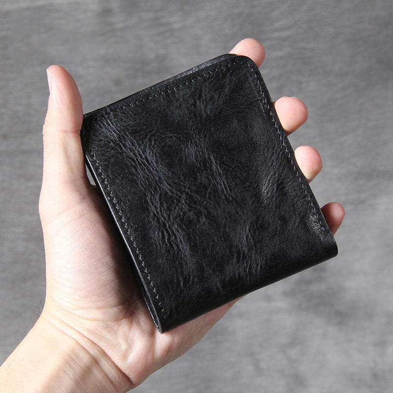 Retro Soft Bifold Wallet for Women Men Handmade Genuine Leather Wallet