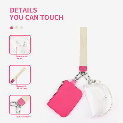 Mini Wristlet Wallet for Women Lightweight Nylon Coin Purses Pouch