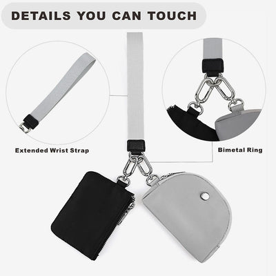 Mini Wristlet Wallet for Women Lightweight Nylon Coin Purses Pouch