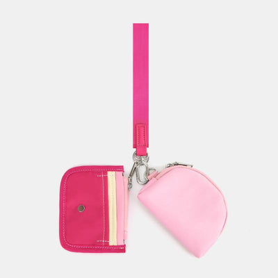 Mini Wristlet Wallet for Women Lightweight Nylon Coin Purses Pouch
