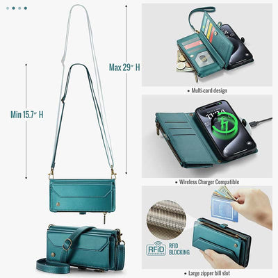 Cellphone Bag Wallet for Samsung Z Fold 3/4/5 RFID Blocking Crossbody Purses Clutch