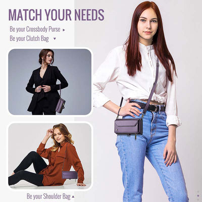 Cellphone Bag Wallet for iPhone RFID Blocking Crossbody Purses Clutch