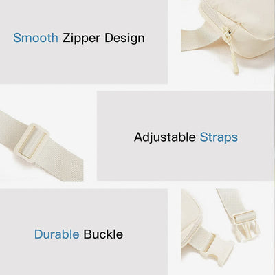 Fashion Initial Sling Bag Creamy White Purses Waist Bag for Women