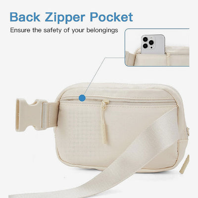 Fashion Initial Sling Bag Creamy White Purses Waist Bag for Women