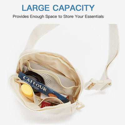 Fashion Initial Sling Bag Creamy White Purses Waist Bag for Women