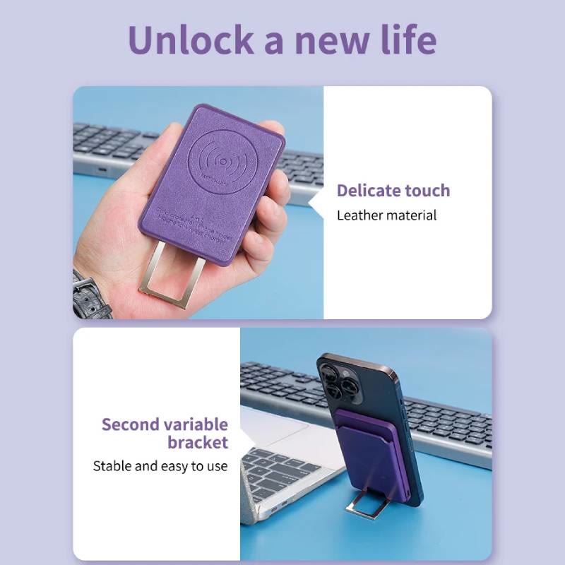 4-IN-1 Magsafe Wallet for iPhone Wireless Charging Case with Card Holder