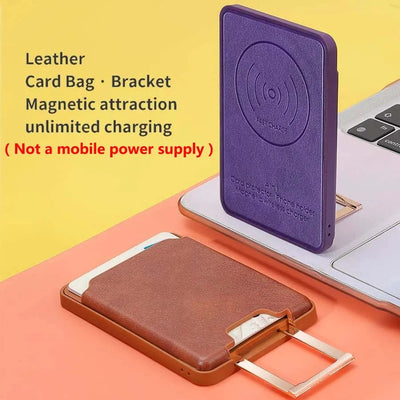 4-IN-1 Magsafe Wallet for iPhone Wireless Charging Case with Card Holder
