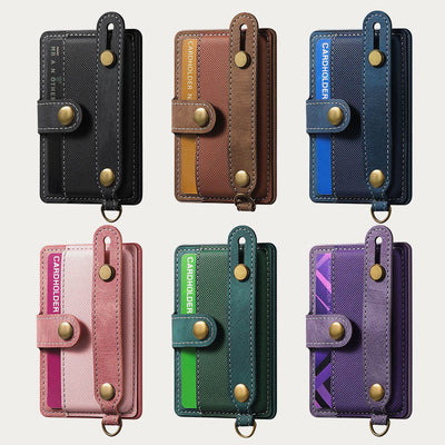 Stick on Phone Wallet 3M Adhesive Credit Card Holder with Wrist Strap