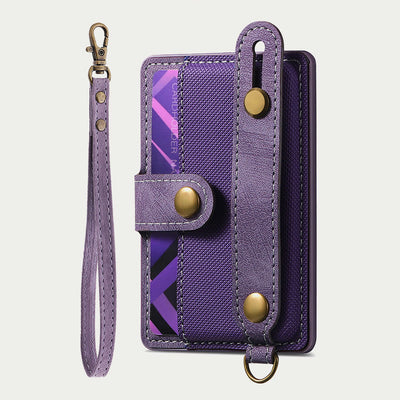 Stick on Phone Wallet 3M Adhesive Credit Card Holder with Wrist Strap