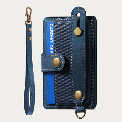Stick on Phone Wallet 3M Adhesive Credit Card Holder with Wrist Strap