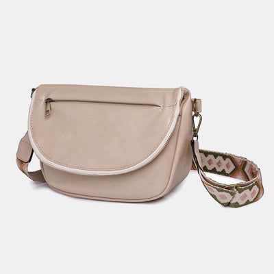 Retro Crossbody Bag For Women Bohemia Wide Strap Underarm Bag