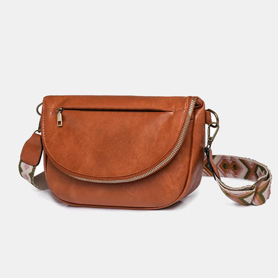 Retro Crossbody Bag For Women Bohemia Wide Strap Underarm Bag