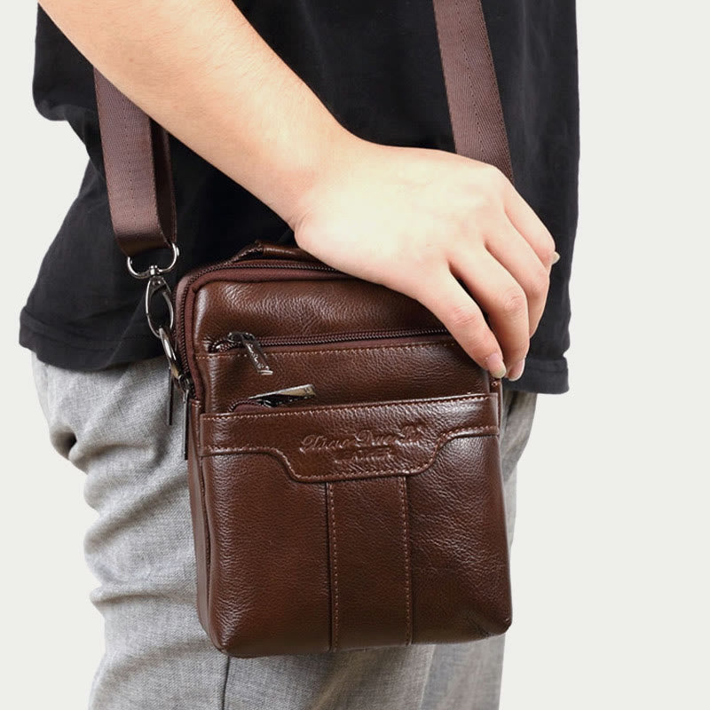 Messenger Bag For Men Vintage Gentle Leather Crossbody Bag