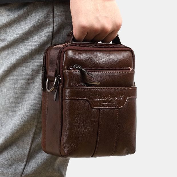 Messenger Bag For Men Vintage Gentle Leather Crossbody Bag