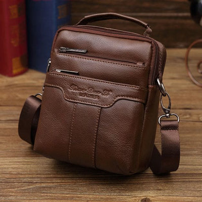 Messenger Bag For Men Vintage Gentle Leather Crossbody Bag