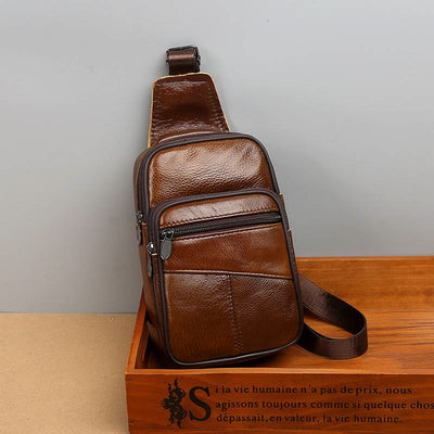 Genuine Leather Sling Bag Purse Crossbody Bags for Men