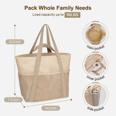 Large Capacity Waterproof Sand-proof Beach Bag Tote Travel Sports Handbag