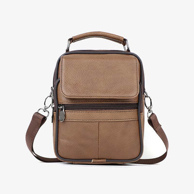Small Genuine Leather Crossbody Shoulder Bag Messnger Pack for Men