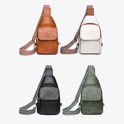 Sling Bag for Women Vegan Leather Trendy Ladies Crossbody Bag Chest Bag