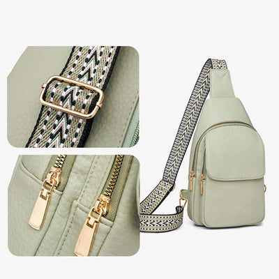 Sling Bag for Women Vegan Leather Trendy Ladies Crossbody Bag Chest Bag