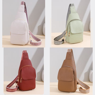 Sling Bag for Women Vegan Leather Trendy Ladies Crossbody Bag Chest Bag