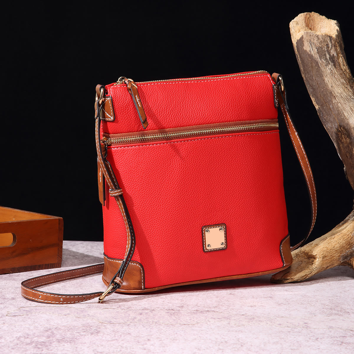 Crossbody Bag For Women Lychee Grain Texture Multi-color Leather Bag