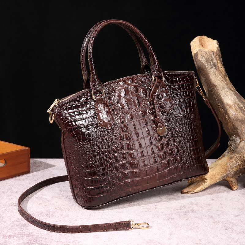 Tote For Women Daily Use Retro Crocodile Crossbody Bag