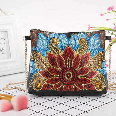 DIY Floral Skull Butterfly Diamond Art Painting Purse Tassel Crossbody Bag