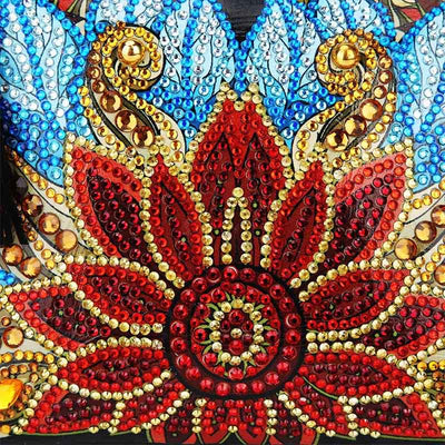 DIY Floral Skull Butterfly Diamond Art Painting Purse Tassel Crossbody Bag