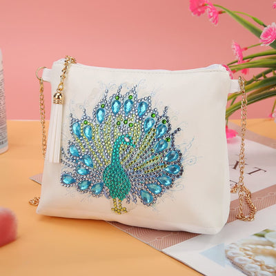 DIY Floral Skull Butterfly Diamond Art Painting Purse Tassel Crossbody Bag