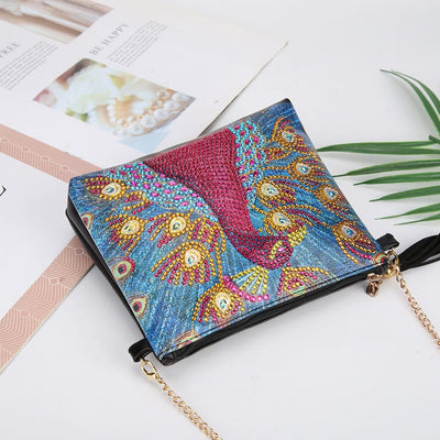 DIY Floral Skull Butterfly Diamond Art Painting Purse Tassel Crossbody Bag