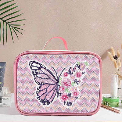 DIY Diamond Cosmetic Bag Handmade Pink Makeup Bag Purses
