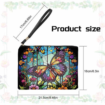 Diamond Coin Purse Zip Wallet DIY Butterfly Diamond Wristlet Bag