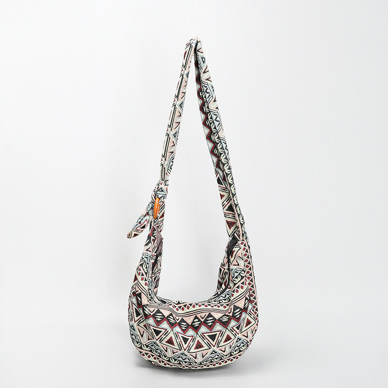 Boho Style Crossbody Shoulder Bag Vintage Canvas Hobo Bag